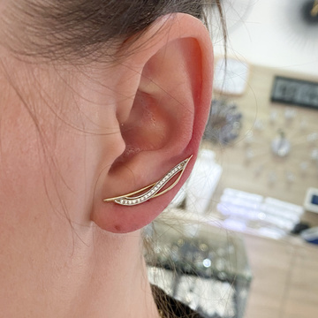 Žluté zlato záušnice se zirkony